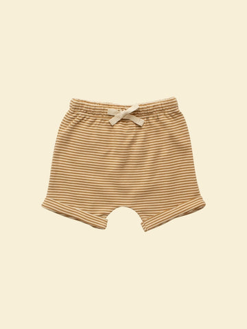 Organic Baby & Toddler Shorts - Ochre Stripe