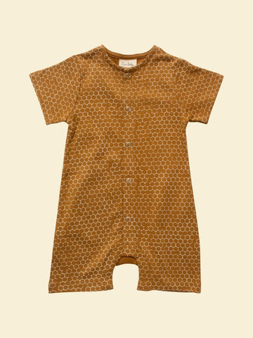 Organic Baby Summer Romper - Honeycomb