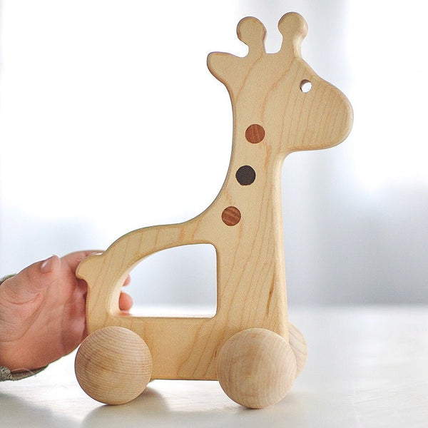 Giraffe Wooden Push Toy for Kids