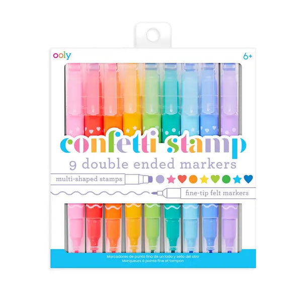 OOLY -Confetti Stamp Double-Ended Markers - Set of 9