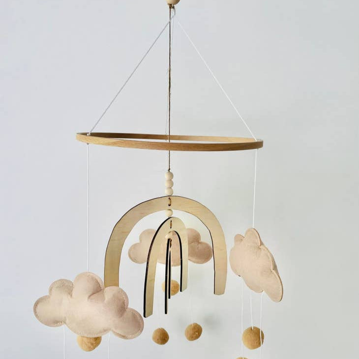 Timber Tinkers - Boho Rainbow Natural Nursery Mobile