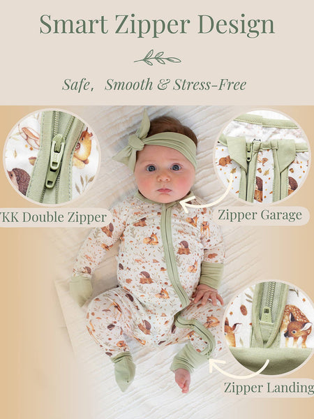 Miaoberry - Bamboo Convertible Sleeper - Woodland Print