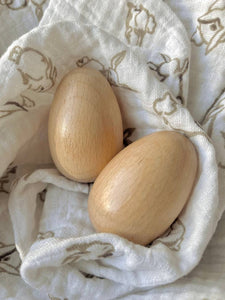Handmade Wooden Egg Shaker - Baby Rattle kids musical toy
