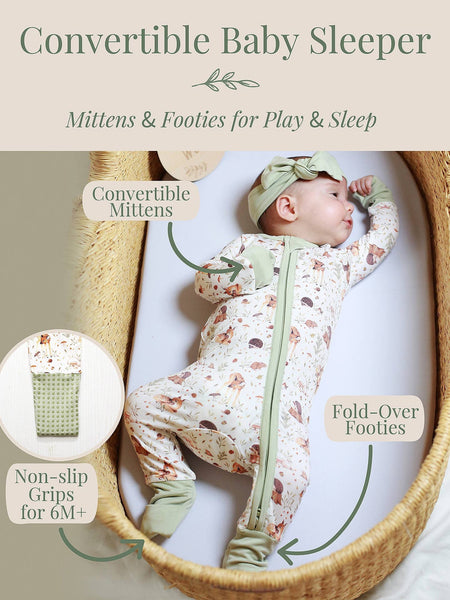 Miaoberry - Bamboo Convertible Sleeper - Woodland Print