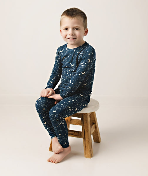 Infant/ Toddler Bamboo Sleeper Midnight Blue Constellation Pajamas