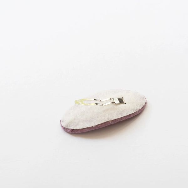 Tangle Shiny Stars - Oval Embroidered Floral Snap Hair Clips | Pastel Yellow
