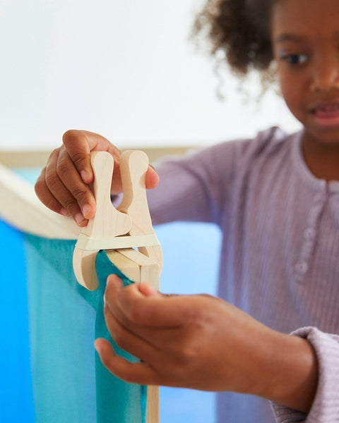 Sarah’s Silks - Wooden Playclips - Waldorf, Montessori Building Toy 1 Play Clip