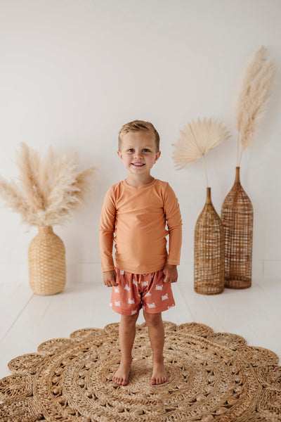 babysprouts clothing company - Long Sleeve Rash Guard Swim Shirt Sunset
