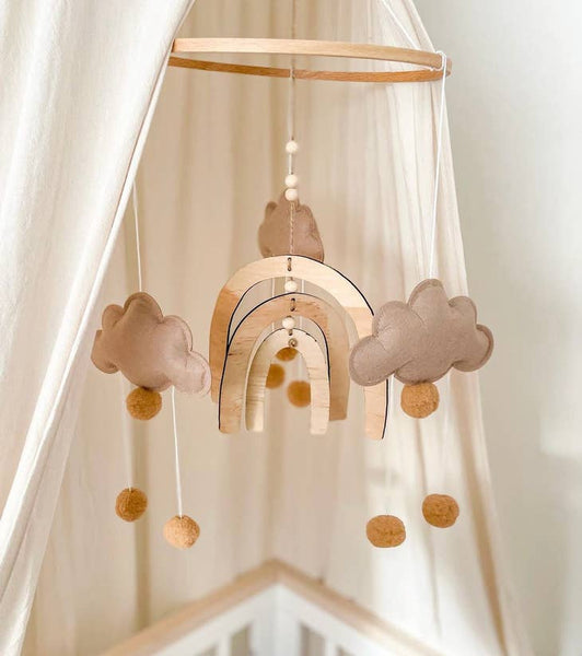 Timber Tinkers - Boho Rainbow Natural Nursery Mobile