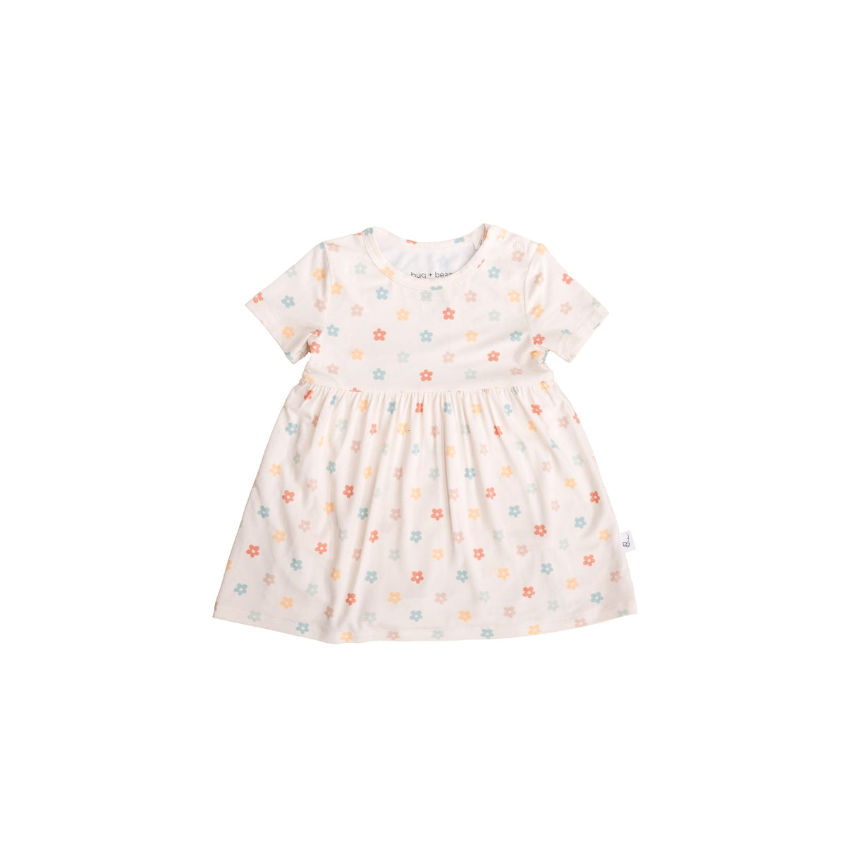 Bug+Bean Kids - Bamboo Short Sleeve Twirl Bodysuit Dress - Sunlit Daisy