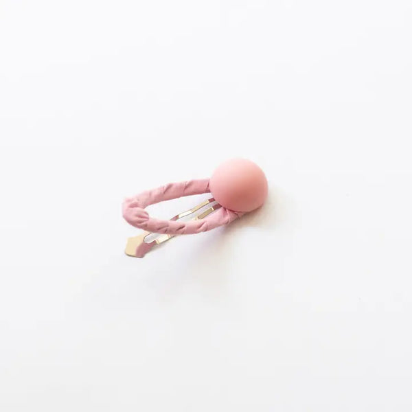 Tangle Shiny Stars - Oval Embroidered Floral Snap Hair Clips | Light Pink