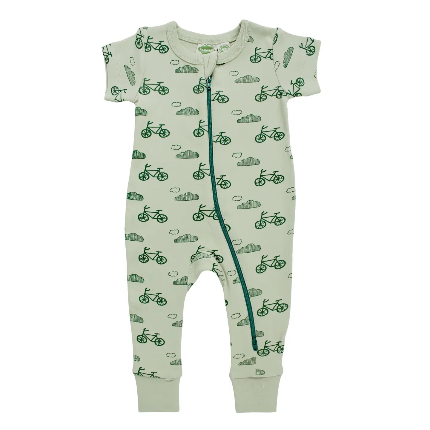 Parade Organics - Signature Print '2-Way' Zip Romper - Short Sleeve - Bicycles