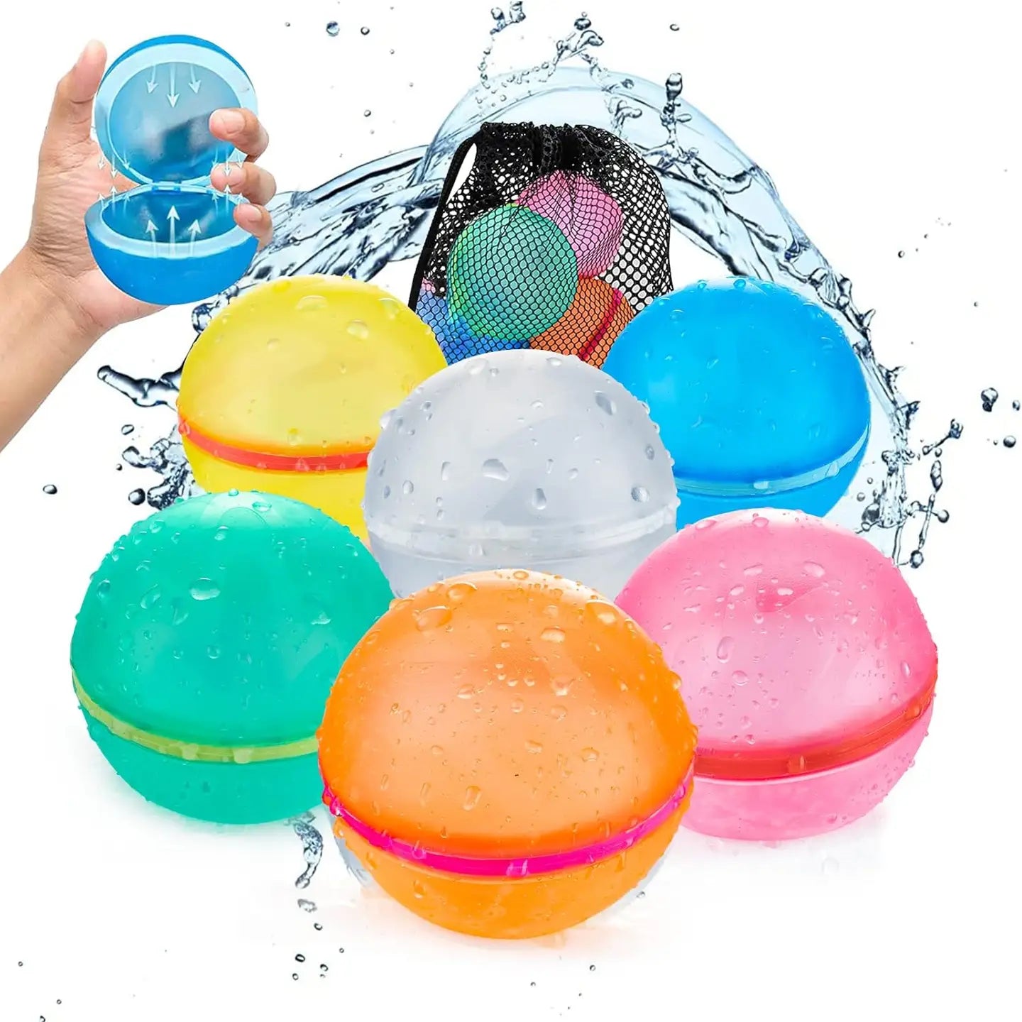 Lelaffet - Silicone Reusable Water Balloons 6 Pieces