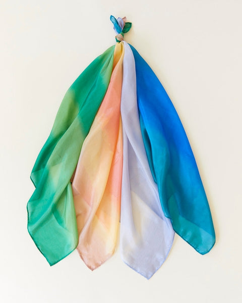 Sarah's Silks - Mini Earth Playsilks - Open- Ended 100% Natural Silk Toys - Emerald