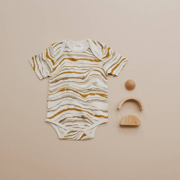 Organic Baby Short-Sleeve Bodysuit - Wave
