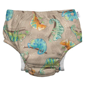 Eco Snap Swim Diaper with Gusset (Biodiversity Collection) - Sand Panther Chameleon