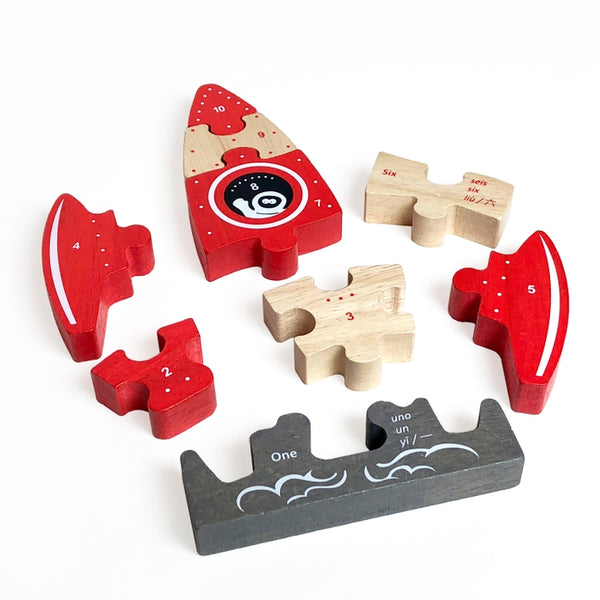 321 Blast Off Puzzle - Multilingual Space Puzzle