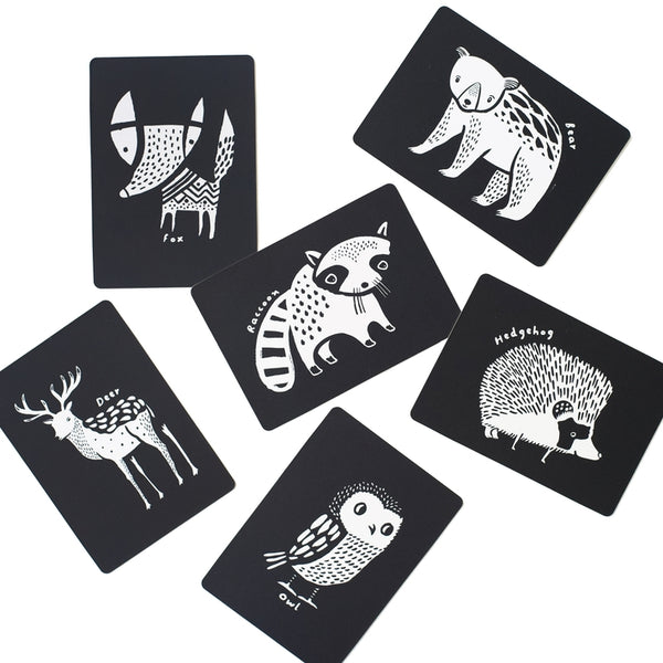 Woodland Black & White Art Cards