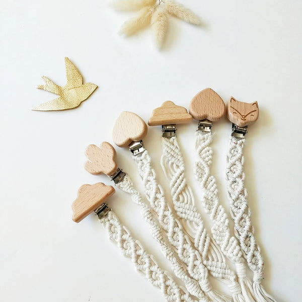 Honorine & Jean - Pacifier Clip (Natural Color) Wood Clip
