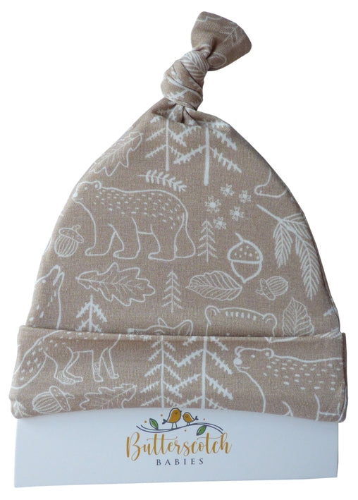 Bamboo Knot Hat Taupe Woodland Animal
