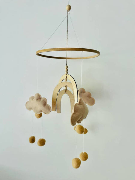 Timber Tinkers - Boho Rainbow Natural Nursery Mobile