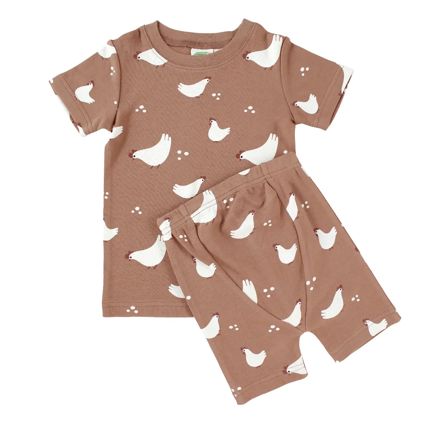 Parade Organics - "My Jammies" Organic Kids Summer Pajamas Chickens