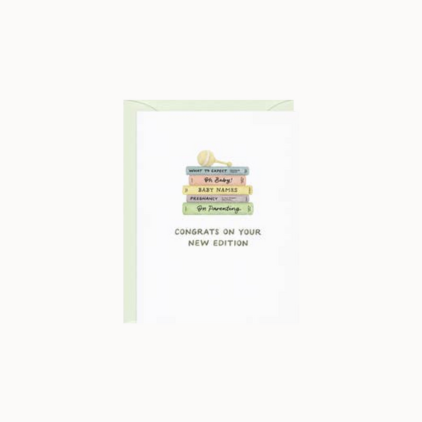Amy Zhang New Edition Book Pun New Baby Congrats Card