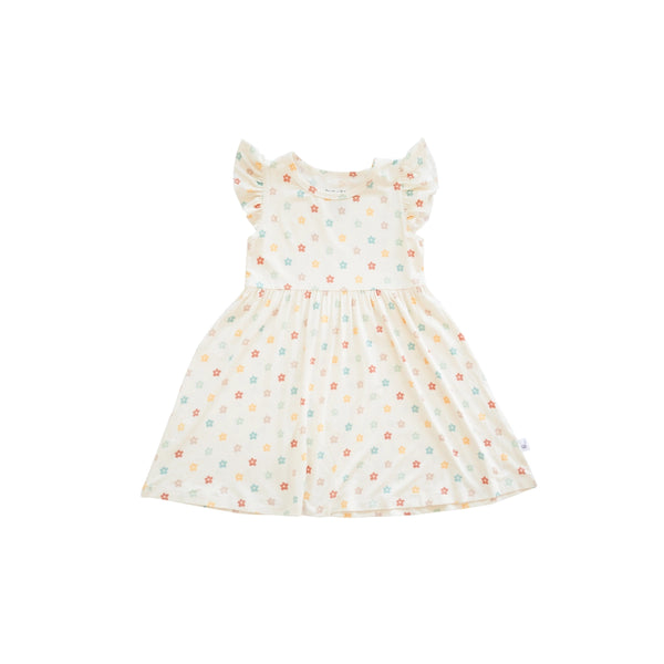 Bug+Bean Kids - Bamboo Short Sleeve Twirl Dress - Sunlit Daisy
