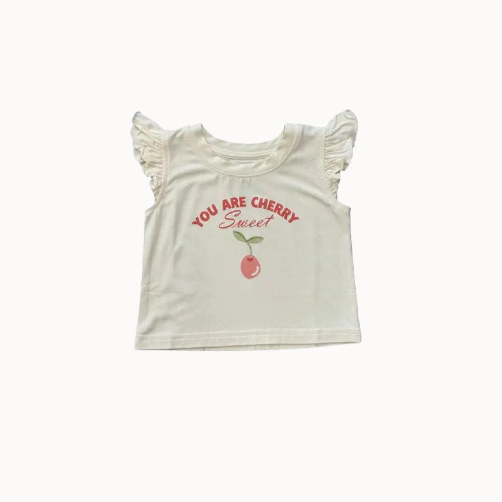 Girl's white shirt with one cherry