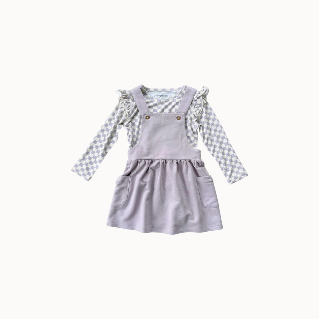 lavender check shirt and lavender dress set