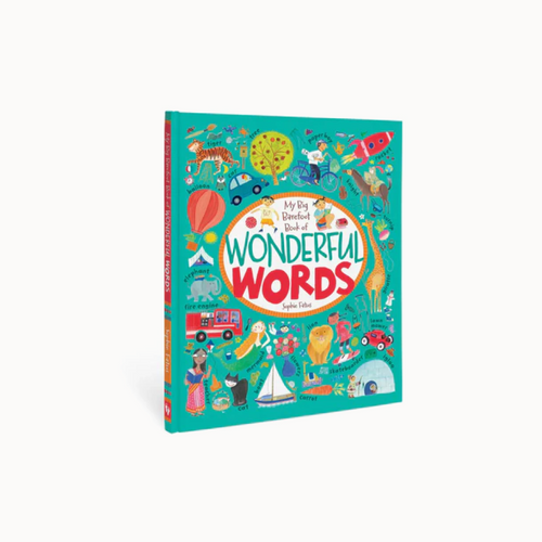 Cover of "My Big Barefoot Book of Wonderful Words" with various illustrations