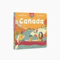 Book cover of 'Canada' with illustrations of people in a canoe and scenic views.