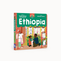 Book cover of 'Ethiopia' with illustrations of a man and child in a clothing store.