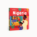 Book cover of 'Nigeria' featuring colorful illustrations of people and traditional elements.