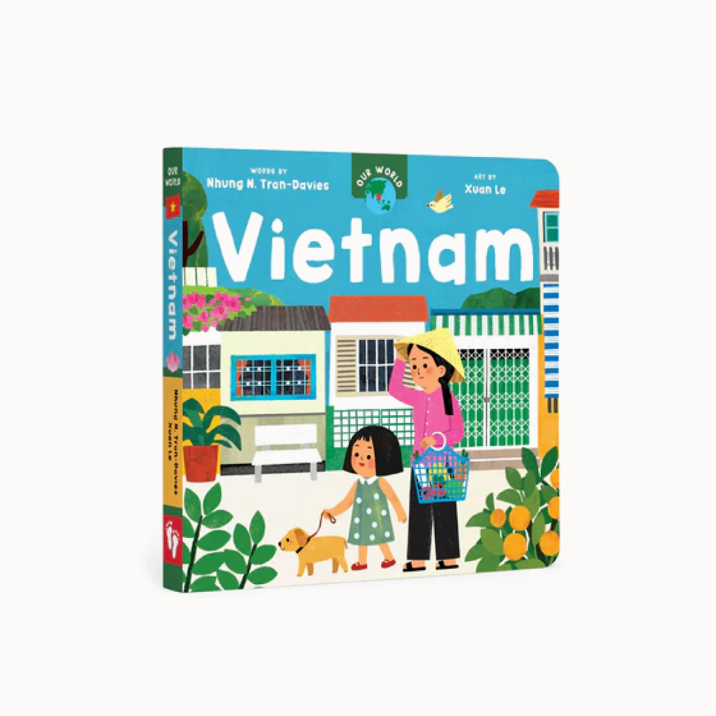 Book cover of 'Vietnam' with illustrations of a woman and child in a street scene.