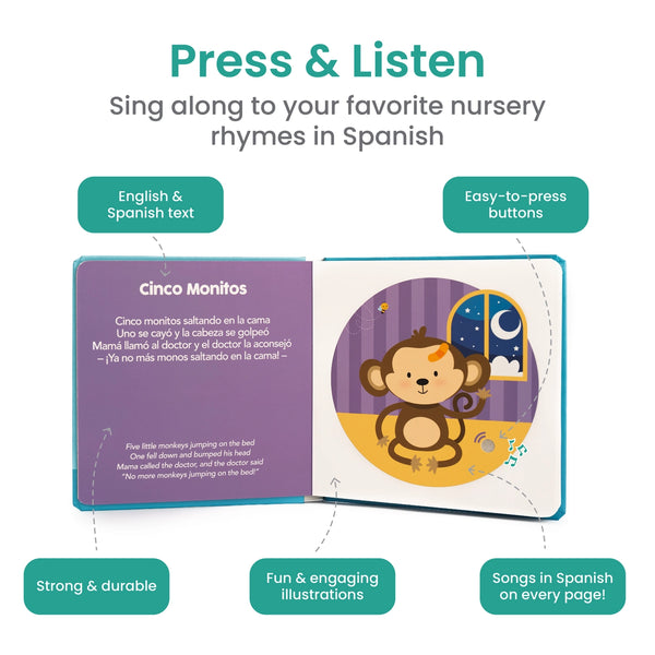 Binibi - Estrellita Bilingual Musical Book: Spanish Nursery Rhymes