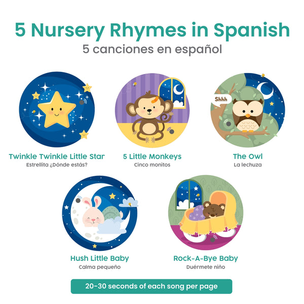 Binibi - Estrellita Bilingual Musical Book: Spanish Nursery Rhymes