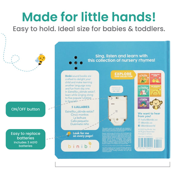 Binibi - Estrellita Bilingual Musical Book: Spanish Nursery Rhymes