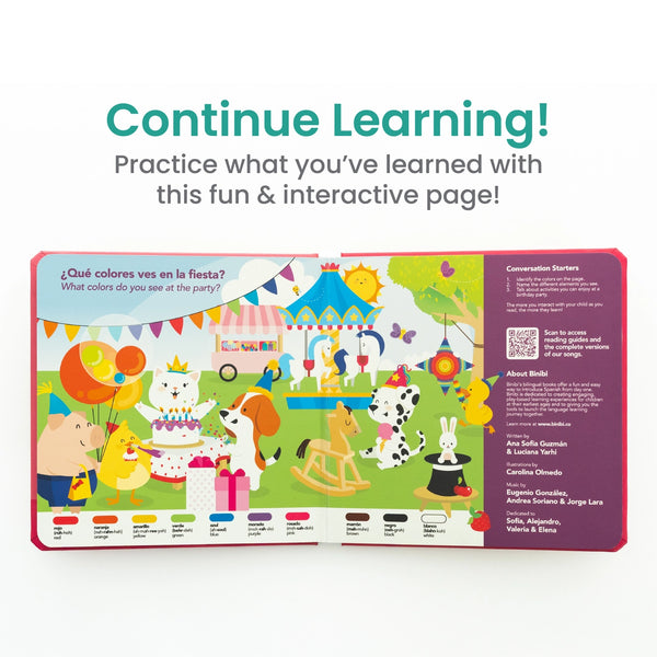 Binibi - Bilingual Musical Book About Colors: Colores De La Fiesta