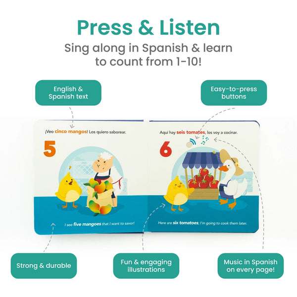 Binibi - Bilingual Music Book About Counting: Contando En El Mercado