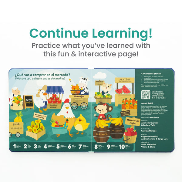 Binibi - Bilingual Music Book About Counting: Contando En El Mercado