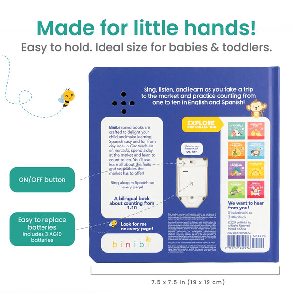 Binibi - Bilingual Music Book About Counting: Contando En El Mercado