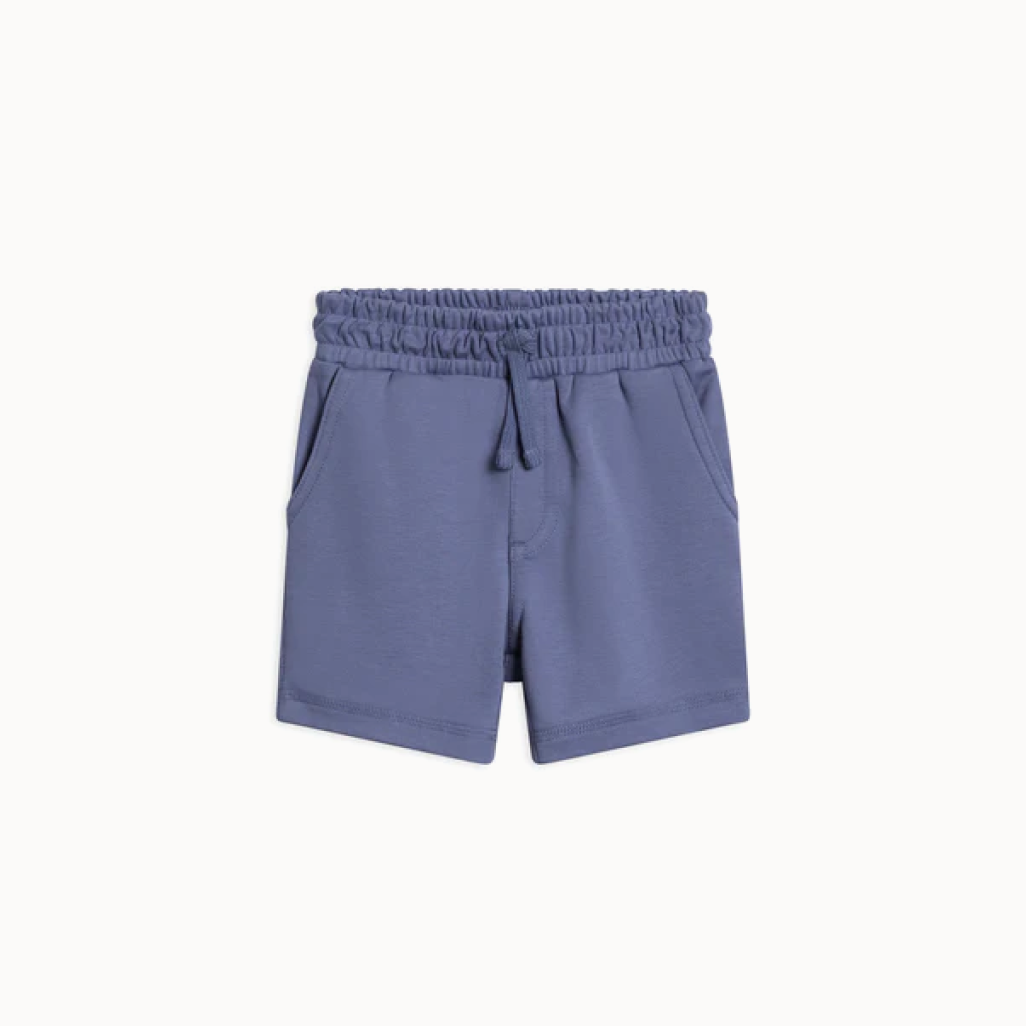 Blue toddler shorts with drawstring