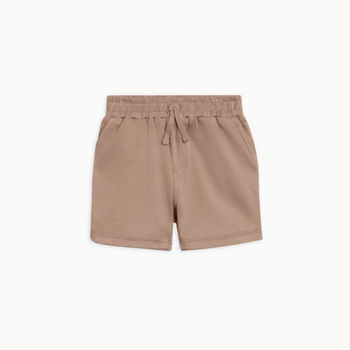 Light brown toddler shorts with drawstring