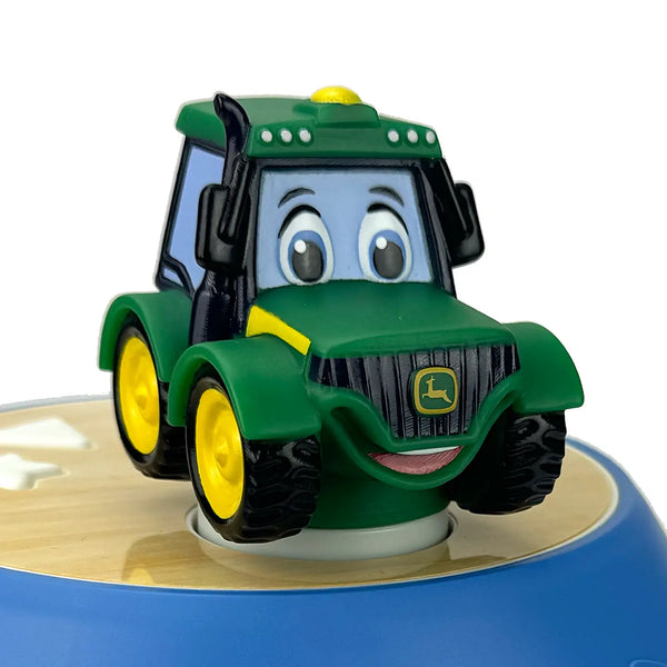 John Deere tractor displayed on the lunar projector