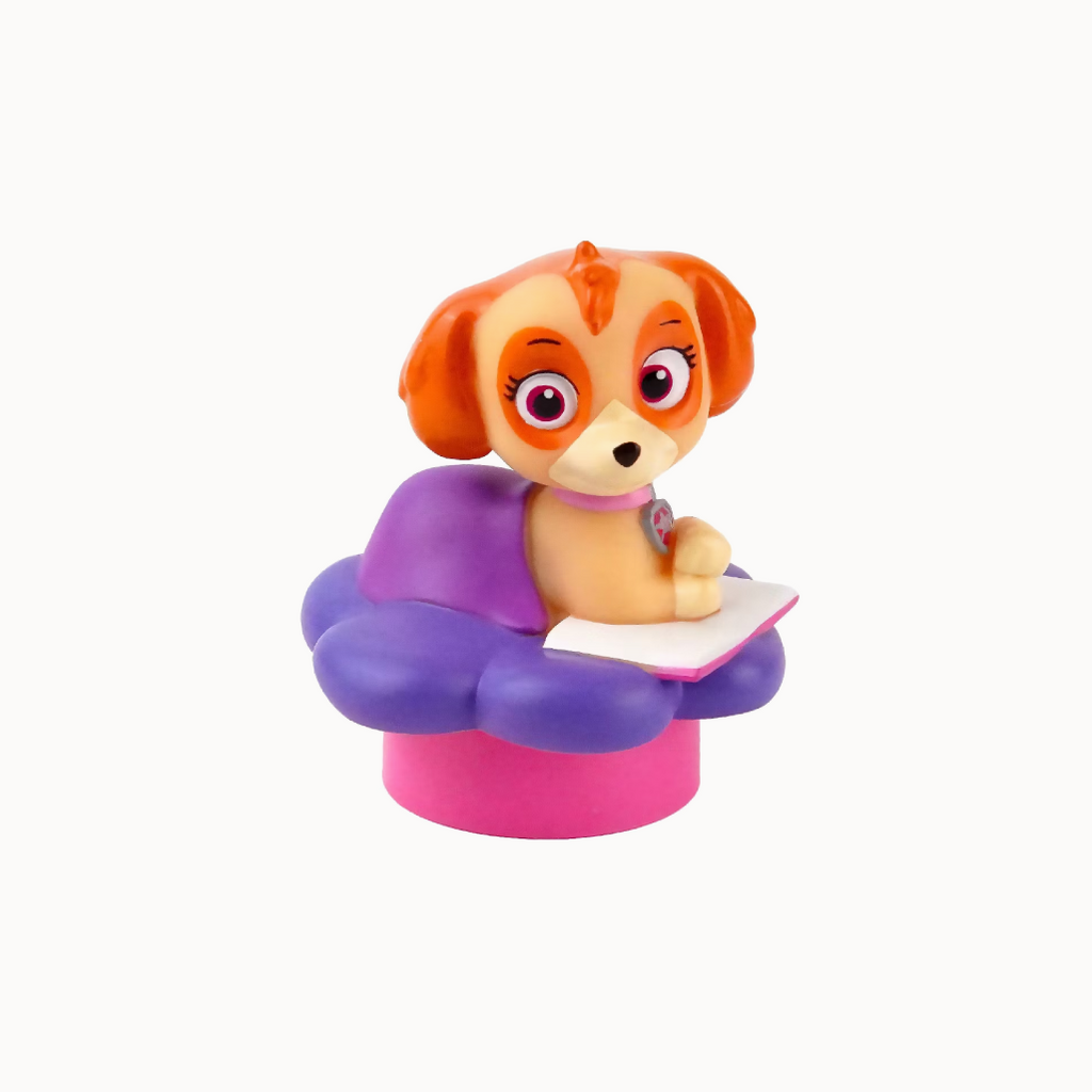 Toy figurine of a dog character on a white background