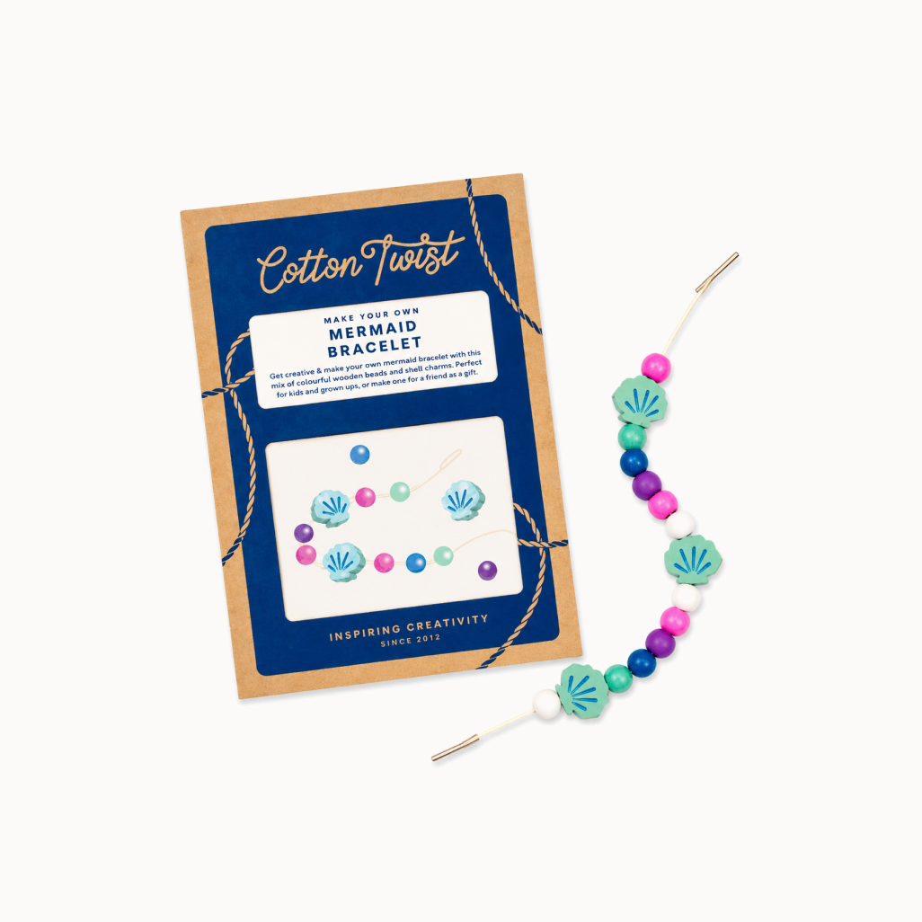 Mermaid bracelet kit with packaging on a white background
