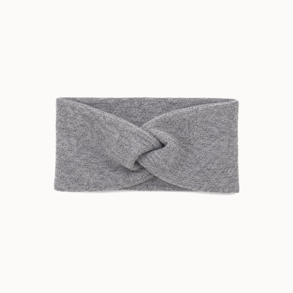 Grey wool wrap headband