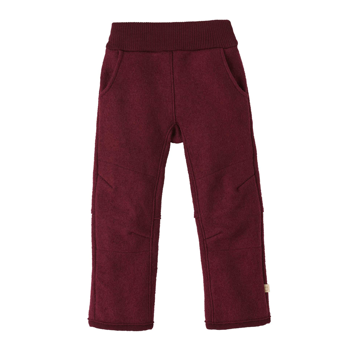 Maroon children's pants on a white background