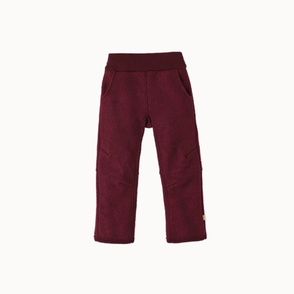 Maroon children's pants on a white background